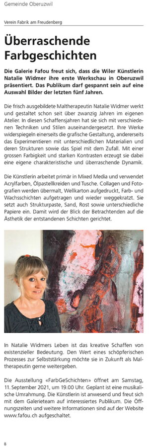 Mitteilungsblatt Oberuzwil / Überraschende Farbgeschichten