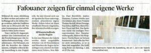Wiler Zeitung / Fafouaner zeigen für einmal eigene Werke