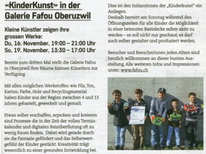 DZMagazin / KinderKunst in der Galerie Fafou Oberuzwil