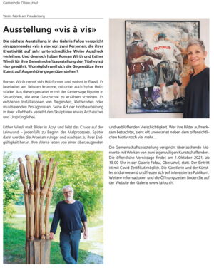 Mitteilungsblatt Oberuzwil / Ausstellung «vis à vis»