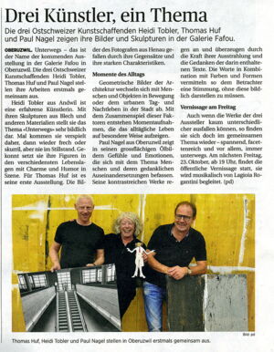 Wiler Zeitung / Drei Künstler, ein Thema