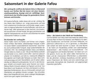 Mitteilungsblatt Oberuzwil / Saisonstart in der Galerie Fafou