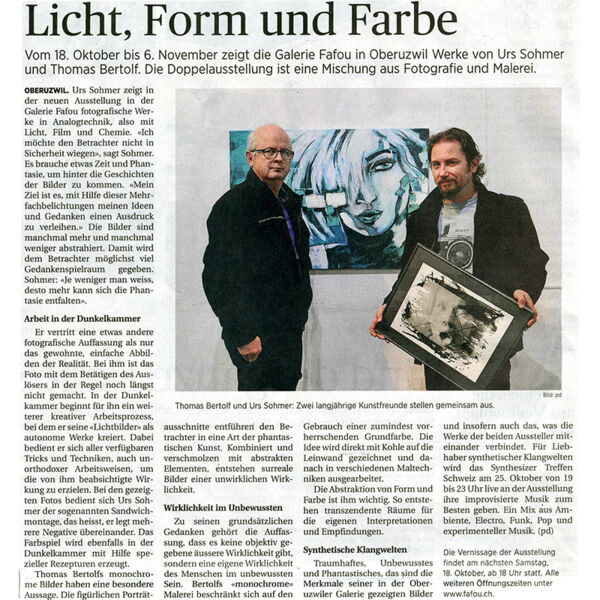 Wiler Zeitung / Licht, Form und Farbe