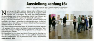 DZMagazin / Ausstellung «anfang16»