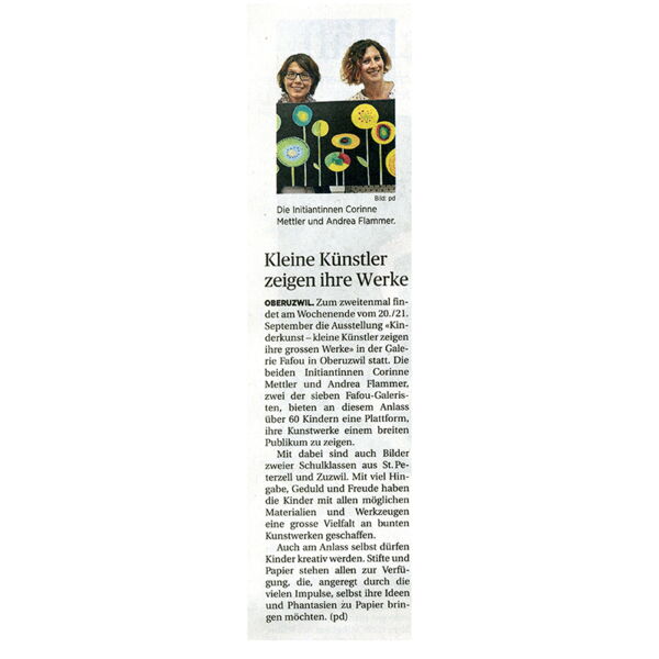 Wiler Zeitung / Kleine Künstler zeigen ihre Werke