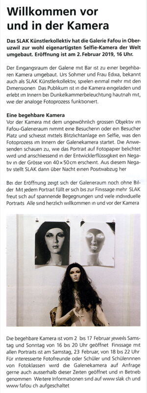Mitteilungsblatt Oberuzwil / Willkommen vor und in der Kamera