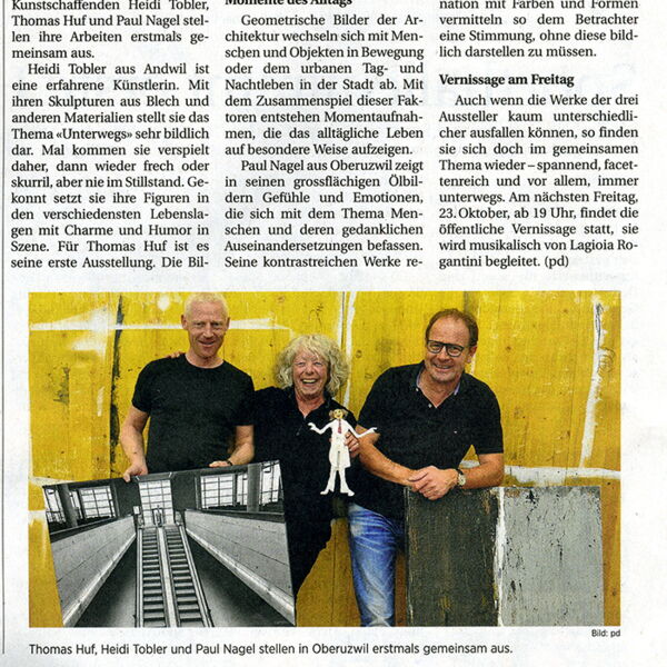Wiler Zeitung / Drei Künstler, ein Thema