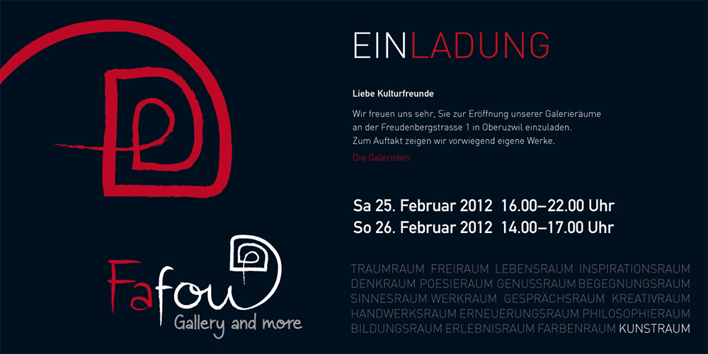Ausstellung zur Eröffnung der Galerie Fafou